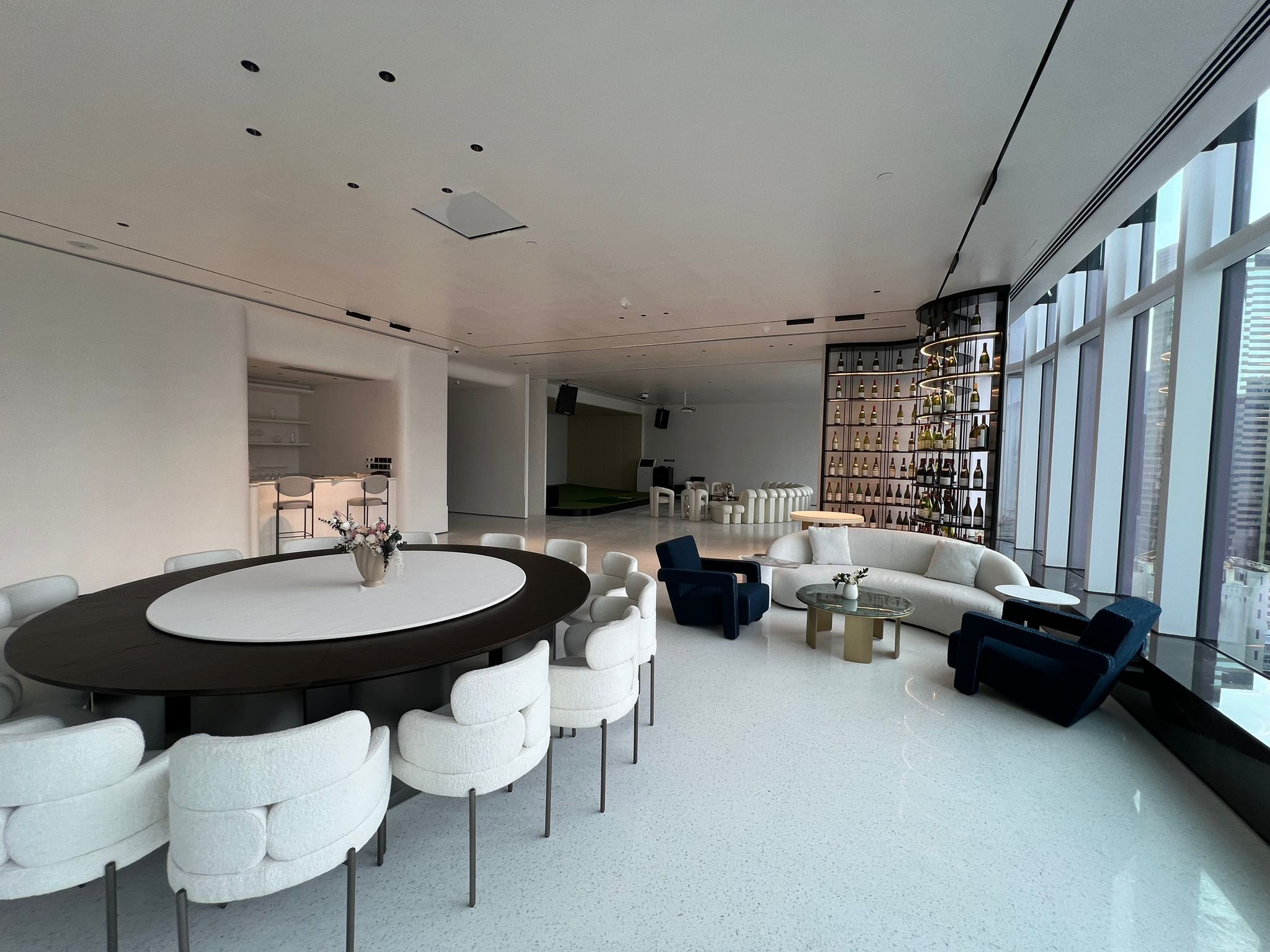 會所 雲石泥水工程 水磨石 天然雲石 南夫拉絲白 魚肚白